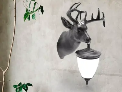 Deer Head Wall Lamp 3D print model purchase