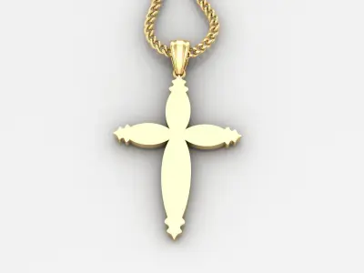 Light Gold 18K Cross Pendant 1CP087 3D print model