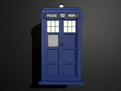 TARDIS from Doctor Who Low-poly 3D model