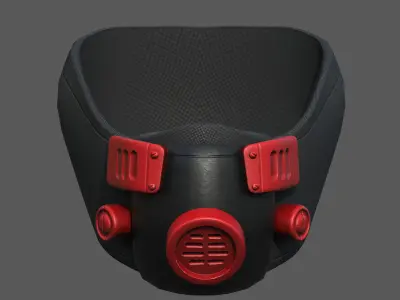 Gas mask scifi military futuristic  Low-poly 3D model