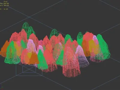 3D map with - Stones 04 3D model