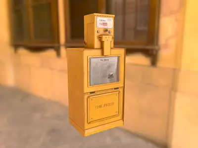 Newspaper Box Low-poly 3D model