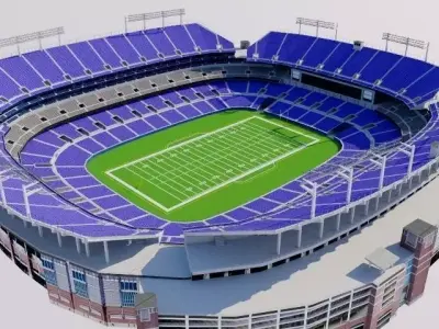 MT Bank Stadium - Baltimore Low-poly 3D model