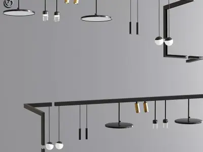 Modules Ceiling Track Light Collection 3D model