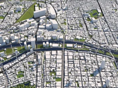 Osaka Japan 50x50km 3D model
