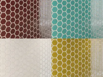 Japanese Kikko Hexagon Tile PBR Material - 8 Colors Texture