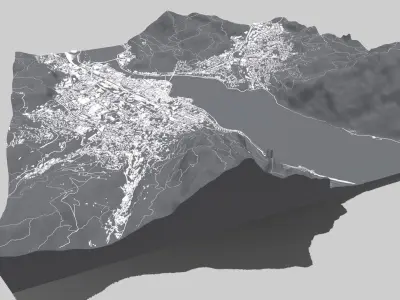 Cityscape Lecco and Valmadrera Italy 3D model