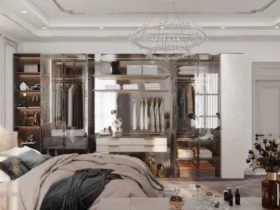 bedroom interior full scene 3D model 3D model
