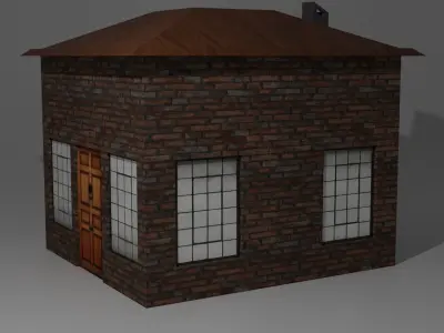 LowPoly House for Game Free low-poly 3D model