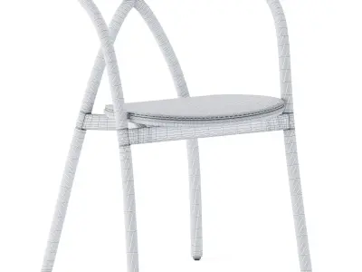 Ming Upholstered Aluminum Chair by Stellar Works 3D model