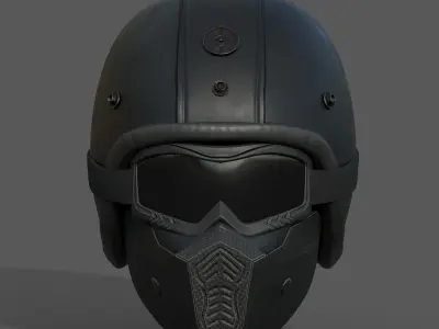 Helmet scifi military combat 3d futuristic technology  Low-poly 3D model