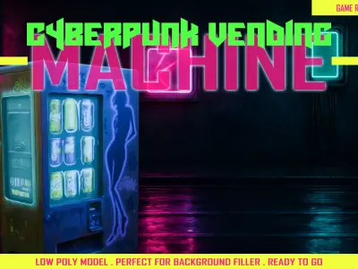 Cyberpunk Vending Machine Stylized Game Ready Asset Low-poly 3D model