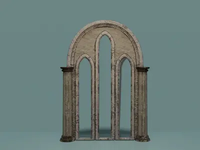 Gotic Window Set Low-poly 3D model