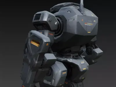 Sci-Fi Combat Robot PBR 3D Model 3D model