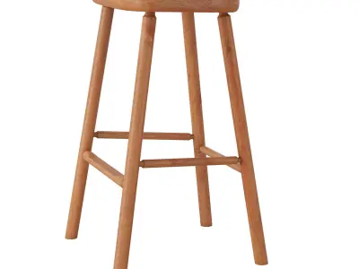 Another Country Hardy Bar Stool without back oak Low-poly 3D model