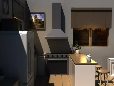 Kitchen Low-poly 3D model purchase