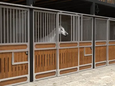High-Poly Horse Stable  3D model