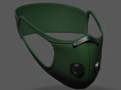 Gas mask fabric Green protection classic  Low-poly 3D model