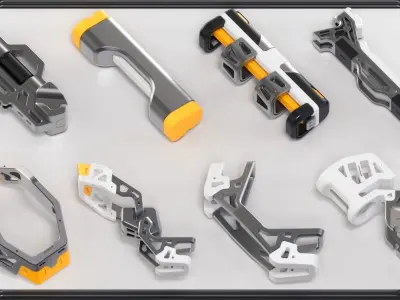 Hard Surface Sci-Fi Kitbash 350 DETAILS 3D model