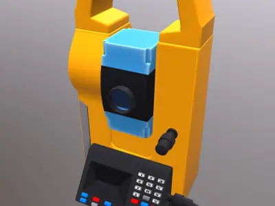 Road Survey Equipment Low Poly Low-poly 3D model