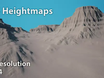 165 PNG Heightmaps - 8k resolution Low-poly 3D model