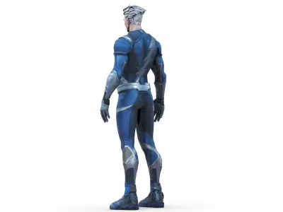 Quick Silver Speedster Marvel Hero 3D Model Game Ready Rigged Low-poly 3D model