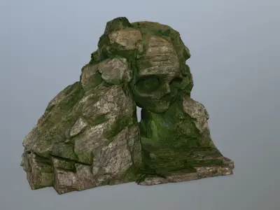 skull cave Low-poly 3D model 33