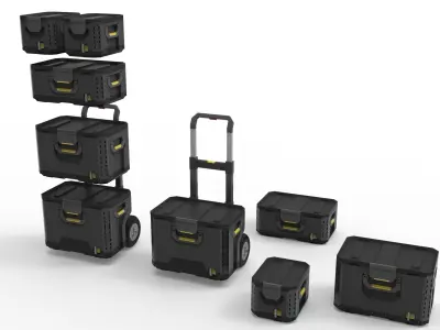 Tool Box Set closed and open 3D model