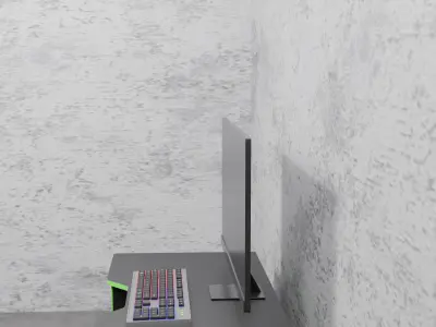 Black Modern Stylish Gaming Desk Low-poly 3D model