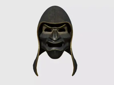 Assassin Mask A03 Black Gold - Character Design Fashion Low-poly 3D model