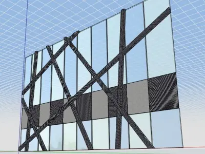 screen with curtain wall Free 3D model