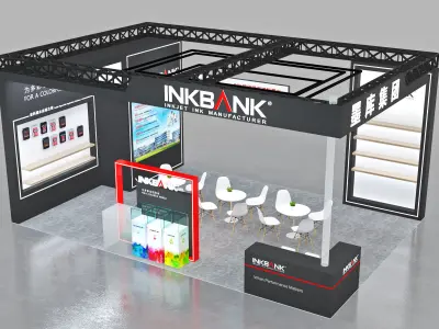 Booth Exhibition Stand Stall 9x6m Height 440cm 3 Open 3D model 3D model purchase