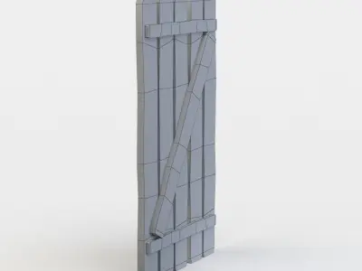 Window shutter Low-poly 3D model