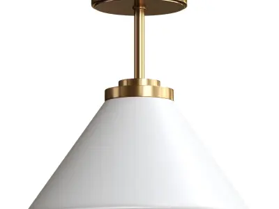Churchgate Keyham Bathroom Semi Flush Ceiling Light 3D model