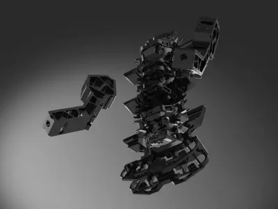 Robotic design skeleton scifi transform 3D model