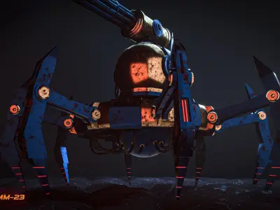 ROBOT DROID -LOW POLY REALISTIC- Low-poly 3D model