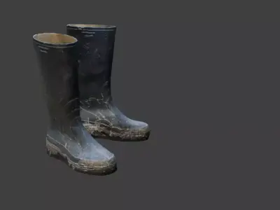 Realistic rubber boots 3D model