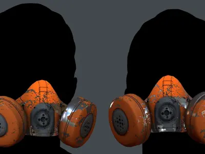 Gas mask helmet 3d model scifi Low-poly Low-poly 3D model Low-poly 3D model