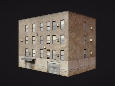 Building low poly street Low-poly 3D model