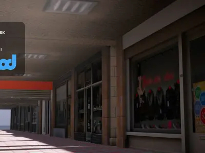 TW Street with bar 3D model