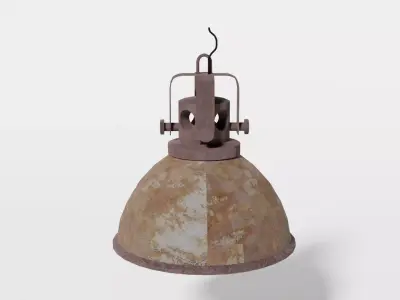 Rusted industrial lamp Low-poly 3D model