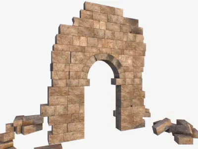 Ruin Volubilis Arc Low-poly 3D model