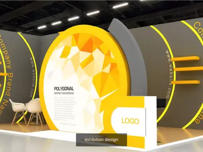 12 curve Exhibition booth 3D 3D Model Pack