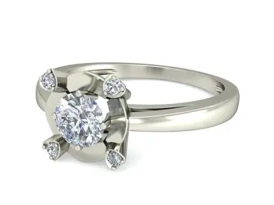 Women Wedding Engagement Ring 3D print model 11