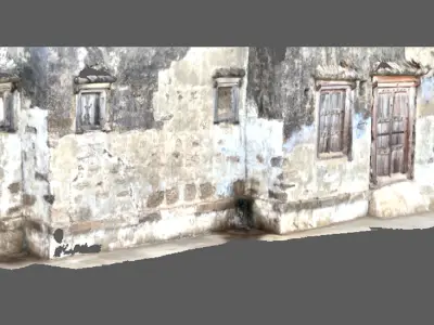 Wall structure of Indian street in the time of Medieval 3D model