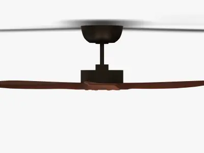Wooden Ceiling Fan 3d Model Low Poly Low-poly 3D model