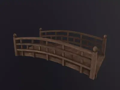 Wooden bridge 3D Model Low-poly 3D model