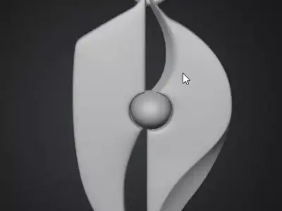 Angel vs Shadow Pendant   Sculptural 3D Printable Model 3D print model