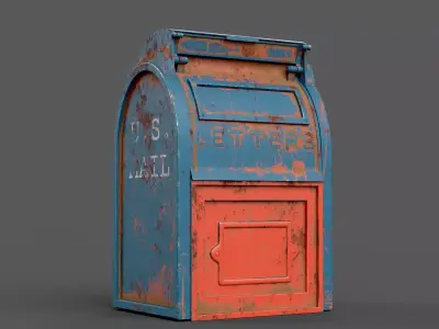 Mailbox old mail box Low-poly 3D model