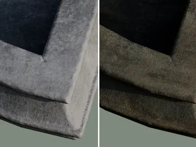 Old Dirty Moldy Concrete Water Fountain Low-poly 3D model